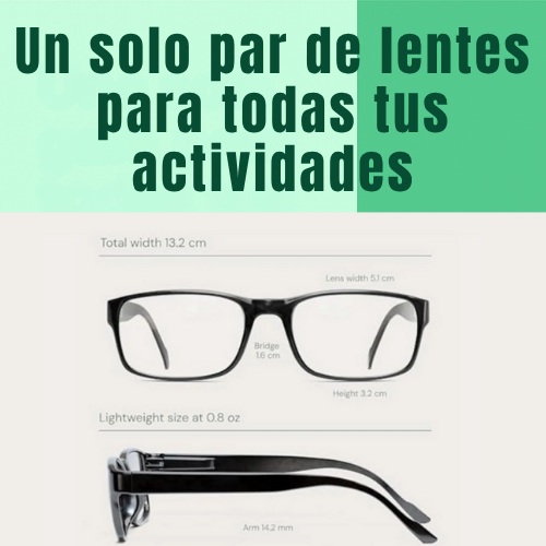 LENTES BIFOCALES PARA VER DE LEJOS Y DE CERCA 100 A +400