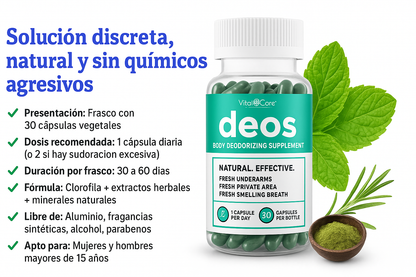 DEOS – Desodorizante Corporal en Cápsulas x 30 unds💊🍃 ENVIO GRATIS